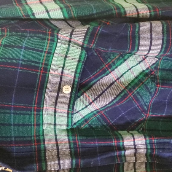 J. Crew Navy and Green Plaid Shirt Size M - Picture 6 of 8